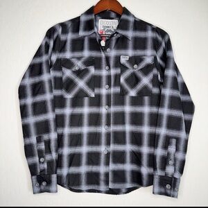 DIXXON Black and Gray Plaid Flannel